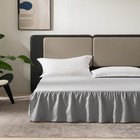 Queen Size Ruffled Bed Skirt With Split Corners 14 Inch Drop White Microfiber
