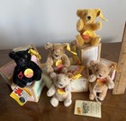 Lot Of 5 Vtg Jtd Mohair Steiff Mini Bears 4    All W tags Buy Now 