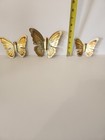 Set Of Three Vintage Brass Butterfly Wall Art Decor