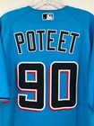  90 Cody Poteet Miami Marlins Majestic Game Used Spring Training Jersey Size  46