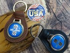 New Rare Vintage 1970s Pontiac Lemans Car Leather Key Chain Ring Fob Nos