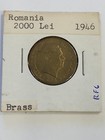 1946 Romania 2000 Lei Brass Coin  rf6