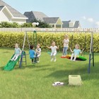 5-in-1 Kids Swing Set For Backyard With Slide  770lbs Capacity  Mixed