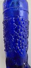 Vintage Northwood Vase Hat Pin Holder Cobalt Blue Glass 3 Footed Grapevines Pat 