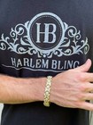 Men   s Custom 14k Gold Plated Real 925 Sterling Silver Bracelet Iced Square Link