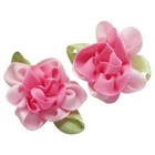 40 Pcs 2-tone Satin Ribbon Flowers Bows Appliques For Diy Craft Wedding