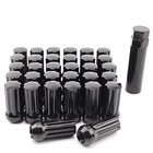 Set Of 32  14mmx1 5 Spline Lug Nuts With Socket For 8 14mm    1 5 Black 32 Count