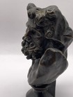 Antique Bronze Bust Of Laicoon Roman Satyr Signed H b co ny 5   