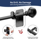 No Drill Curtain Rod Adjustable Window Drapery Rod Adhesive Mount Sizes Colors