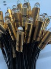 Lot Of 100 Indicator Lamp Bulbs Ml-0020-20 9823 Brass Cartridge 6 In Wire Leads
