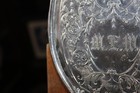 Antique Silver Plated Hand Held Vanity Beveled Mirror Monogrammed M e w  11 