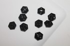 Vintage Button Lot - Black   Gold Square Cubes - Set Of 9