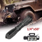 2x Synthetic Winch Rope 1 4 x50  10000lbs Recovery Cable Atv Utv Winch Fairlead