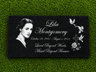 Black Granite Cross Memorial Headstone Personalized Flat Grave Marker