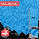 Microfiber Shop Towels 100 Pack Lint-free Cleaning Cloths 11 5 x11 5  Blue