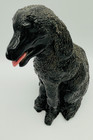 Vintage Mcm Large Ceramic Black Standard Poodle Dog Figurine 11 In Tall Poodles