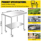 36x24 Inch Stainless Steel Work Table Restaurant Kitchen Food Prep Commercial