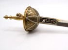 Vintage Antique Toledo Spain Gold Silverenamel Rapier Dagger Knife Letter Opener