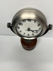Rare Pottery Barn Caruso Large Desk Shelf Wood Pewter Silver Round Clock
