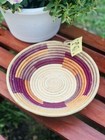 Nwt Nos Vtg  Hand Woven 11    Coiled Color Block Basket Bowl Wall Decor Southwest