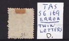 Tasmania Overprinted 9d Qv Sideface With Annotation Re Thin Letters