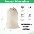 2 Pack - Extra Large Cotton Laundry Bag  Heavy Duty Large Laundry Bags 24 X 36 I