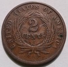1864 Two Cents Piece Large Motto Vf Details  2c Penny Coin