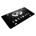 For Infiniti Double 3d Logo Black Stainless Steel License Plate