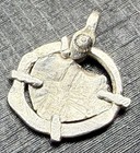 Authentic Spanish-colonial  1 2-real Silver Shipwreck Cob Coin fragment In Bezel