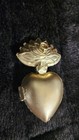 3 25in    2 In  Sacred Heart Ex Voto Locket Ornament  Antiqued Gold Milagro  5