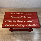 Wood Plant Stand Garden Bench Footstool Kitchen Bath Red Painted Country Stool