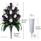 2 Sets Artificial Cemetery Flowers  Grave Decorations Roses  Memorial Flowers   