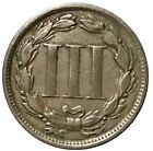 1865 Three Cent Piece Early U s  Type Coin Civil War Era 