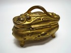 Antique Art Nouveau Jewelry Casket Footed Trinket Box Floral
