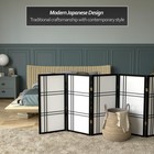 3 Ft  Short Double Cross Shoji Screen - Black - 5 Panels 5 Panel