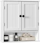 White Door Wall Hanging Medicine Cabinet Bathroom Storage Shelf Organizer 24in