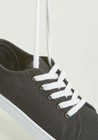New Black Canvas Cotton Lace Up Sneakers Casual Shoes Women 7m 37 5 Eu Fabric