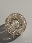 Abp Vanity Powder Jar Box W Lid Cut Crystal Beautiful  Scroll Initials On Lid 