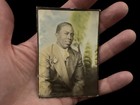 Photobooth  Distinguished Black Man  Hand Tinted Photo African American Interest