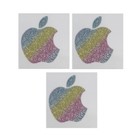 3x Apple Logo Vinyl Decal Sticker Iphone Ipad Laptop Rainbow Glitter