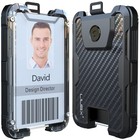 Liugx Carbon Fiber Badge Holder With Retractable Breakaway Lanyard  6 Cards