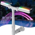 Solar-powered Pool Fountain 10color Led Light Dual Spray Pool Waterfall Fountain
