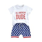  4th Of July Baby Boy Outfit Short Sleeve T-shirt Top 3-4t All American Dude