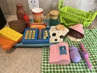 Vintage 1980s Fisher Price Toy Lot Play Food Kitchen Baby Doll Accessories Mixed