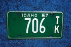 1967 Idaho Truck License Plate   706