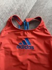 Adidas Girls Youth Large Crossback One Piece Orange Logo Swimsuit