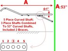 New Easy Entry Mini Or Small Pony Adjustable 5 Piece Curved Shaft 53   unit - Nib