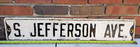 Vintage Street Sign Jefferson Ave Gas Oil  Embossed Metal Road Sign  32  X 6 
