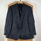 Brooks Brothers Blazer Mens 44s Navy Blue Herringbone 2 Button 100  Linen Jacket