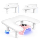 Manicure Arm Rest For Nails Tech  U-shaped Adjustable Nail Armrest - Pu White